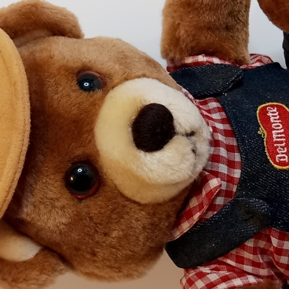 Like New 𝅺Vintage Del Monte Brand Collectible Merch Teddy Bear Stuffed Animal